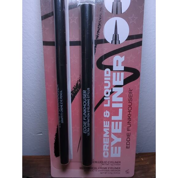 NEW IN PACKAGE, EDDIE FUNKHOUSER CREME & LIQUID EYELINERS BLACK - Picture 4 of 4